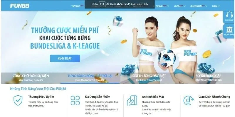 Nhà cái Fun88 - Nền tảng cá cược Casino uy tín nhất 